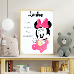 Affiche naissance personnalisée – Disney Mickey et ses amis