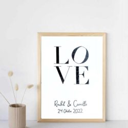 Affiche LOVE personnalisée – Prénoms & date spéciale