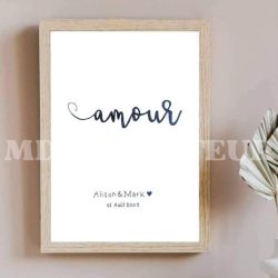 Affiche Amour personnalisée – Prénoms & date spéciale