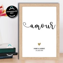 Affiche Amour personnalisée – Prénoms & date spéciale