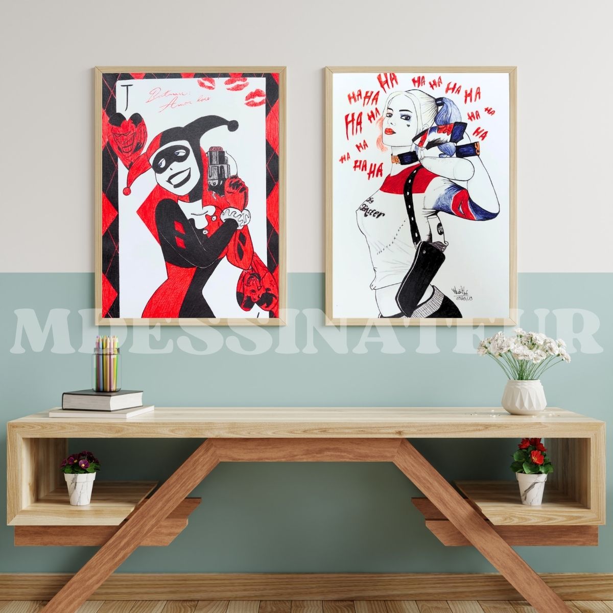Portraits Harley Quinn - Deux créations