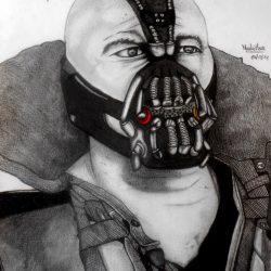 Portrait Bane Batman – dessin fait main – Format A4