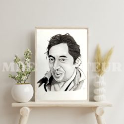 Portrait de Serge Gainsbourg – Réalisé à la main – Format A4