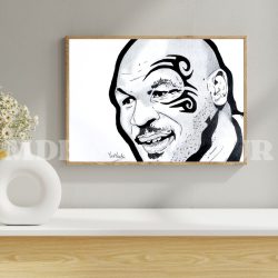 Portrait Mike Tyson – dessin fait main – Format A4