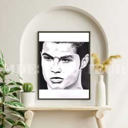 Portrait Cristiano Ronaldo – dessin fait main CR7 – Format A4