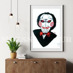 Portrait Saw – Dessin réaliste fait main au stylo | Format A4