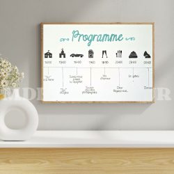 Panneau déroulement Mariage – Programme personnalisé