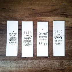 Marque-page citation lecture – Fait main et plastifié – 4 modèles inspirants au choix